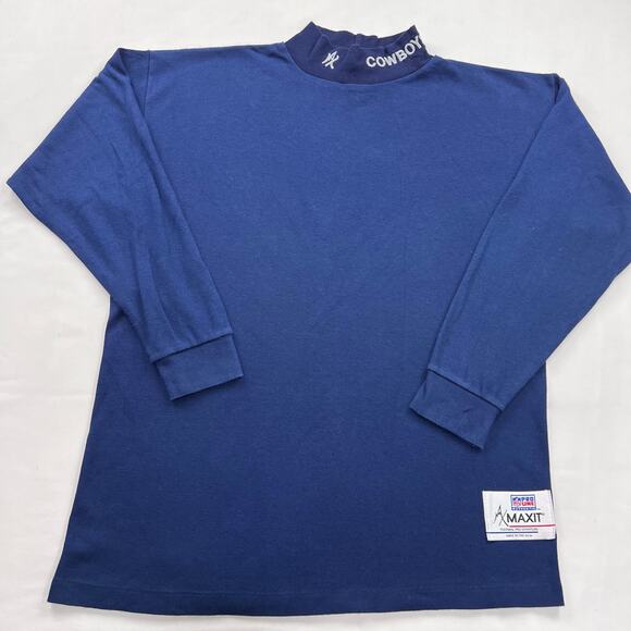 NFL ProLine Vintage MAXIT Dallas Cowboys Size Medium Dark Blue Turtleneck Shirt - Picture 1 of 6